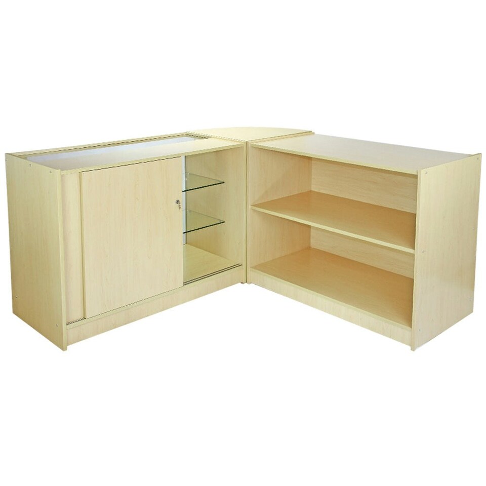 image 1 of Saturn Maple Shop Counter & Retail Display Set Brown