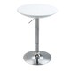 image 2 of HOMCOM Modern Round Bar Table Adjustable Height Home Pub Bistro Desk Swivel Painted Top with Silver Steel Leg and Base, White