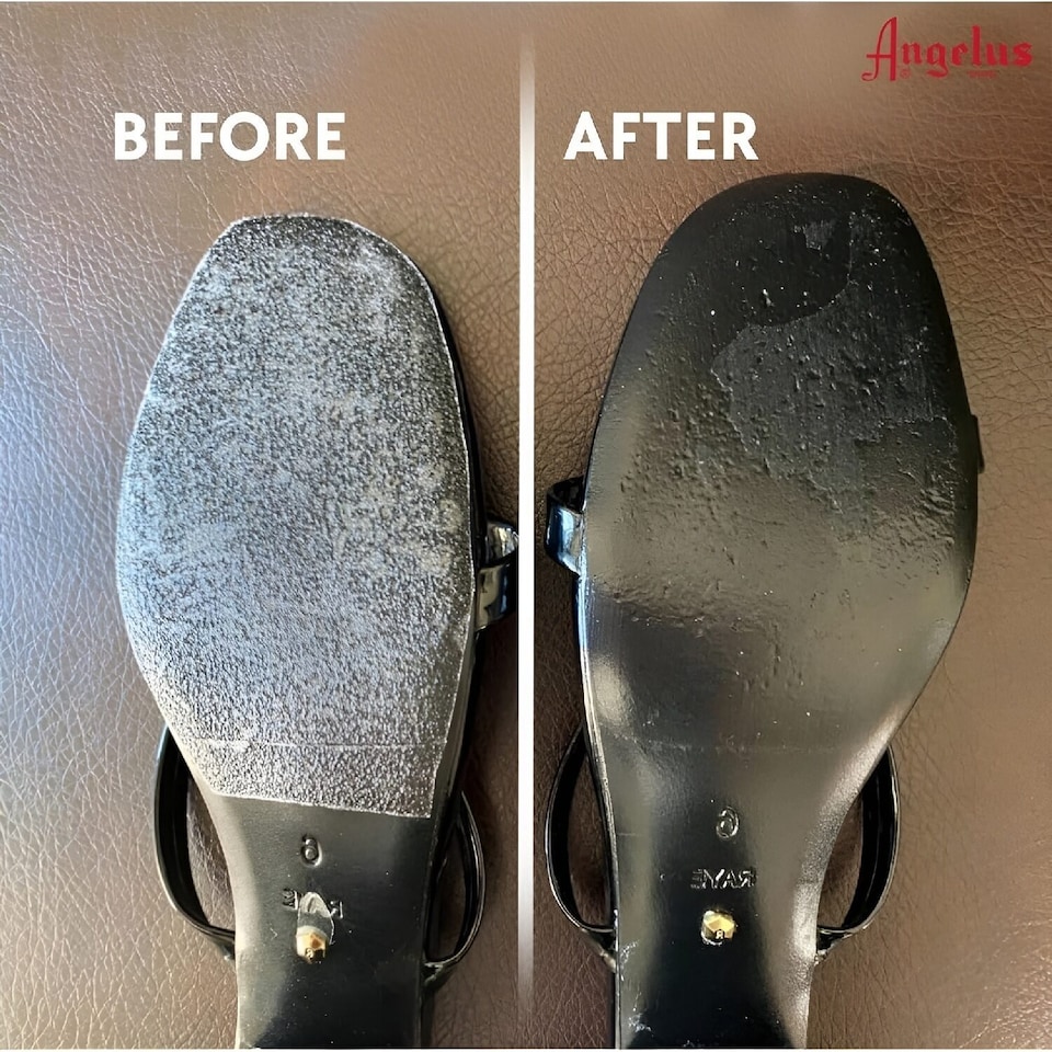 image 1 of Angelus Black Walk on Sole Paint - Refinishing for Fashion Footwear 2oz | Black