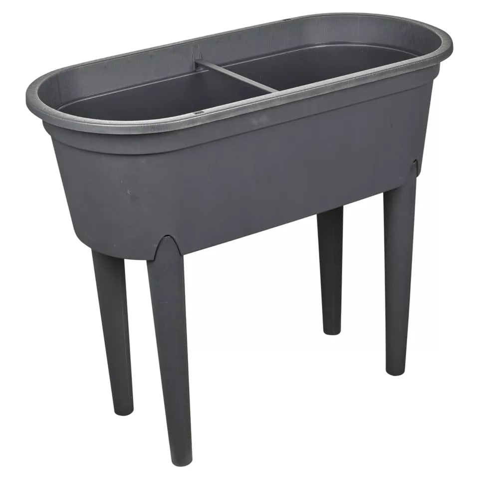 image 1 of Elevated Greenhouse Raised Garden Bed with Lid - Plastic Planter Box Kit | Black | 1