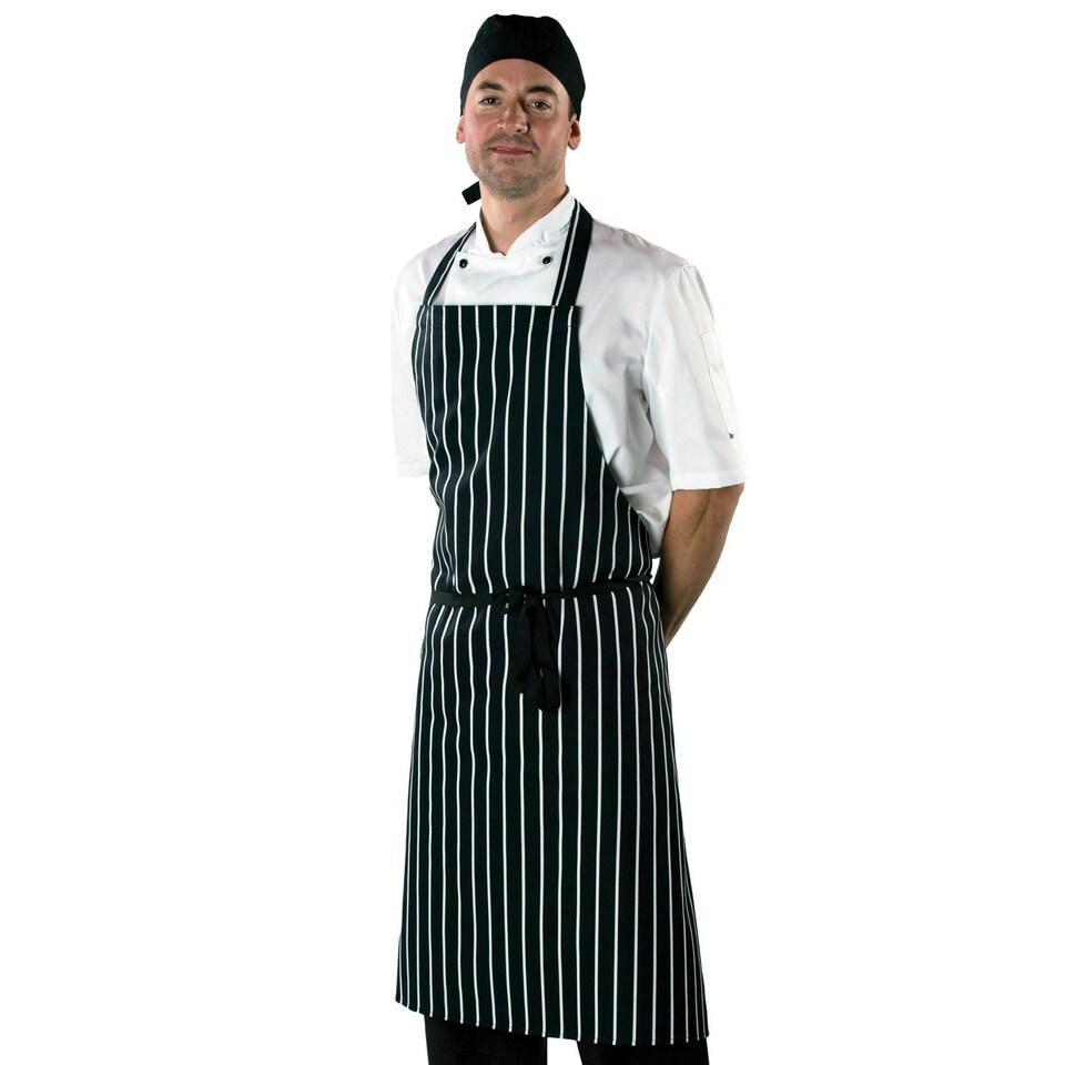 image 1 of Dennys Unisex Adult Stripe Apron - Navy/White - One Size