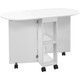 image 1 of HOMCOM Folding Dining Table for Small Spaces with 2-tier Shelves White