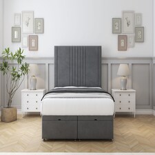 Sloomy Harrington Armour Coniston Ottoman Bed Base With 26" Strutted Headboard 5' King | Grey | Armour | King | 1