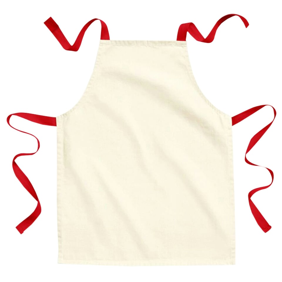 Westford Mill Childrens/Kids Junior Cotton Craft Apron - Natural/Classic Red - One Size
