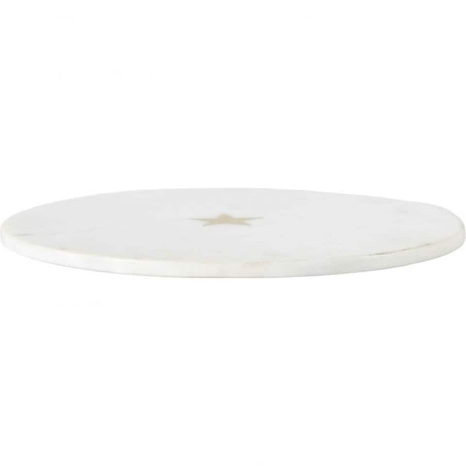 image 1 of Serving Platter: 30cm Gold Star Serving Platter, Marble White