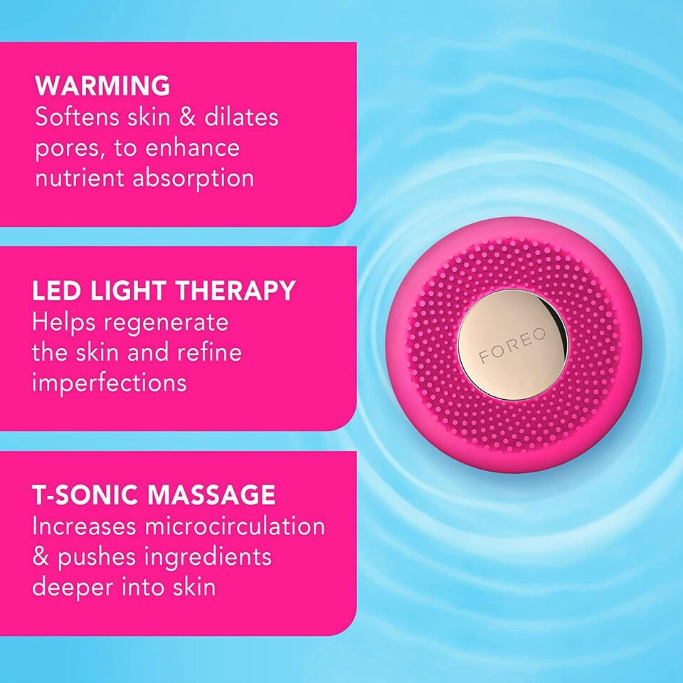 image 1 of FOREO UFO Mini Face Mask Treatment Device Highly Advanced for Dry Skin, Fuchsia