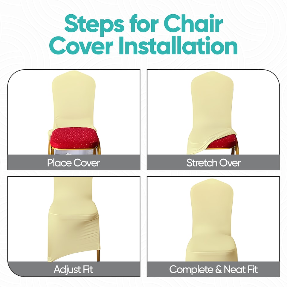image 1 of Chair Cover Spandex Polyester Stretch, Flat Dining Slipcovers - 10pcs