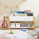image 2 of SoBuy Children's Bookcase with 4 Compartments & Bottom Shelf, White/Natural, 33.5x16.5x17.7 inches, 12.8 kg - KMB35-W