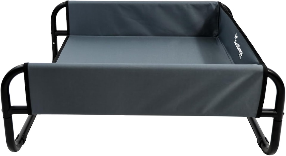 image 1 of Actiaspet Elevated Dog Bed Steel Frame Raised Pet Cot Black or Grey (Grey, Medium)