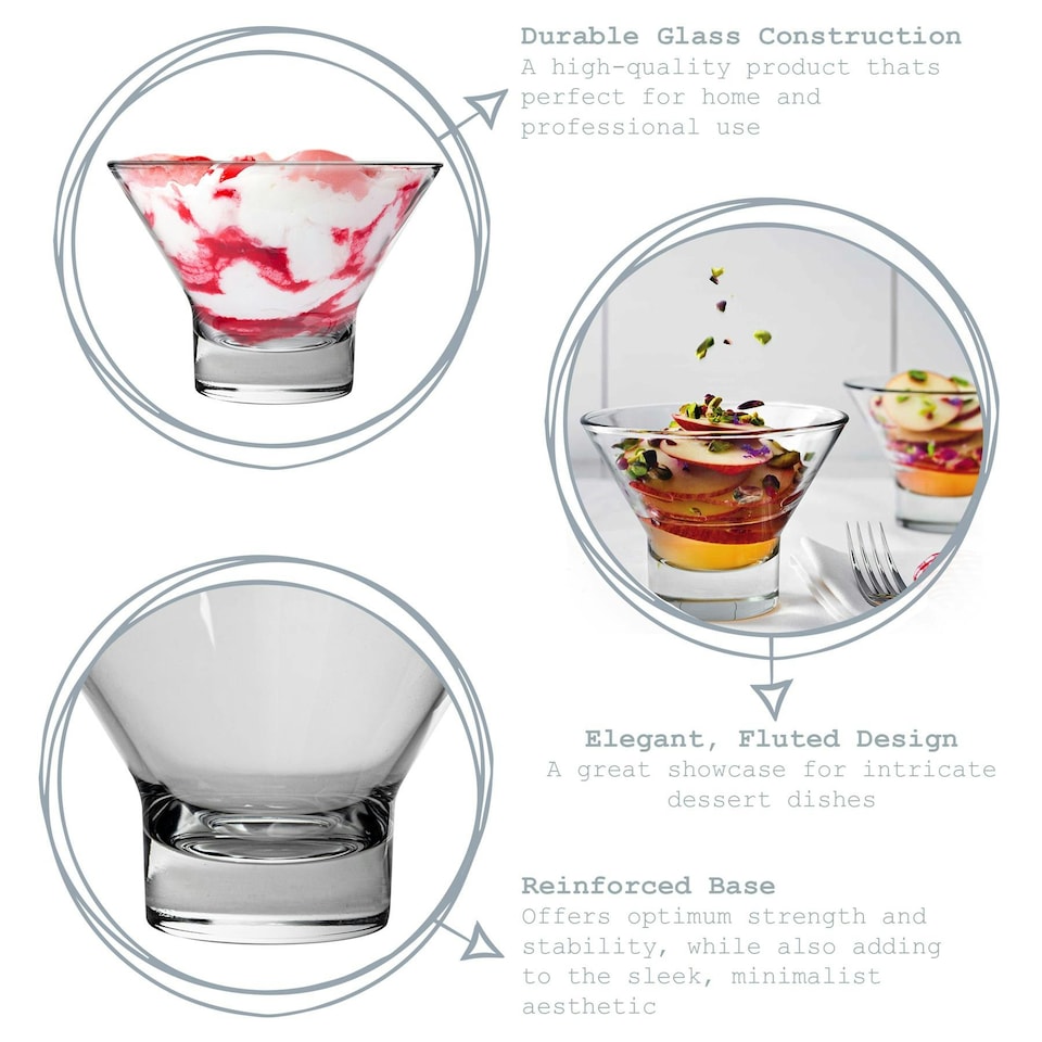image 1 of Bormioli Rocco Ypsilon Ice Cream Bowls - 375ml - Pack of 6 Clear