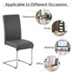 image 4 of Yaheetech  Set of 2 Dining Chairs Faux Leather Chairs with Metal Legs Grey | Dark Grey