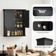 image 7 of COSTWAY Bathroom Wall Mounted Cabinet Wooden Cabinet Black