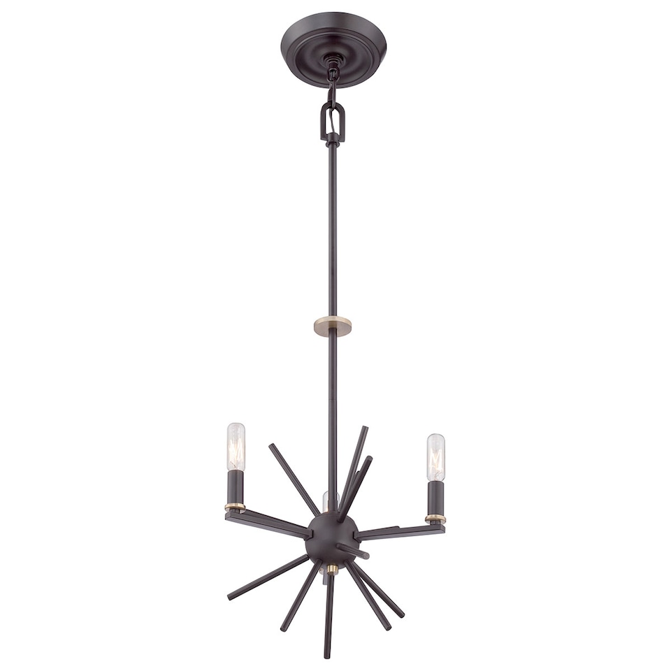 image 1 of Carnegie 3 Light Ceiling Pendant Western Bronze Finish, E14