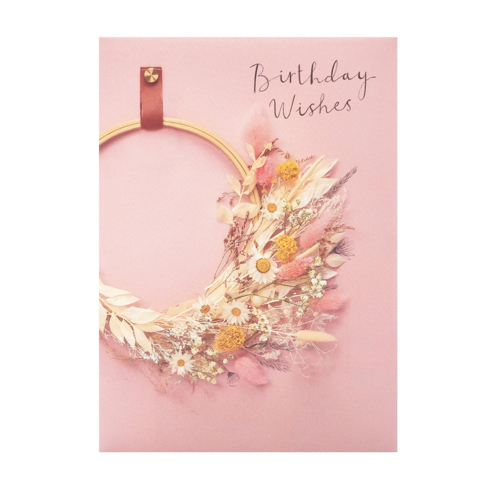 image 1 of Birthday Card - Floral Hoop