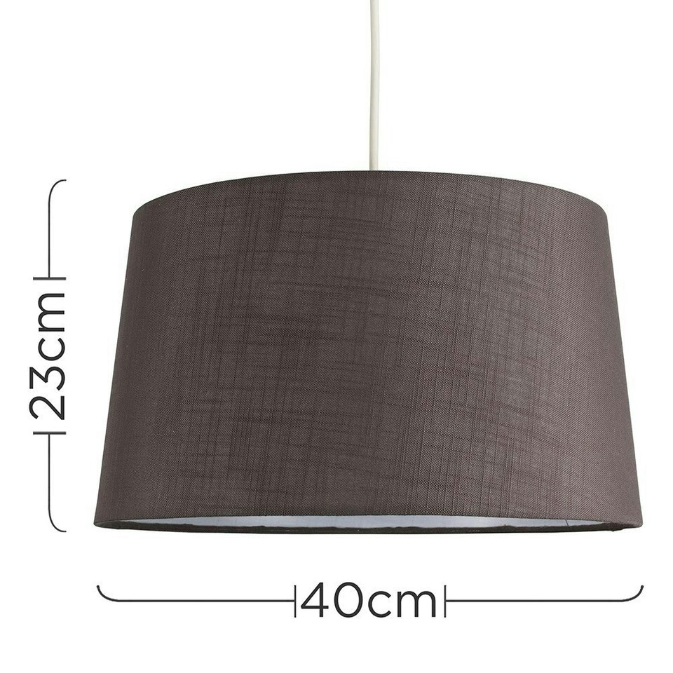 image 1 of ValueLights Modern Tapered Grey Faux Linen Ceiling Pendant Table Lamp Light Shade