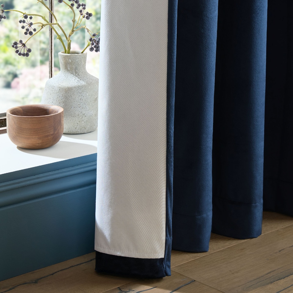 image 1 of Catherine Lansfield Super Thermal Blackout Matt Velour Eyelet Curtains