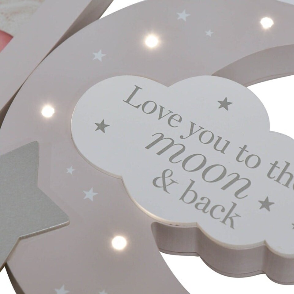 image 1 of Bambino Light Up Moon Mantel Plaque Frame