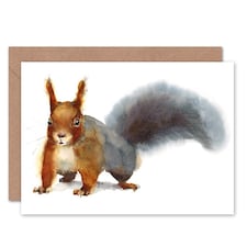 Watercolour Cute Squirrel Art Blank Just to Say Card