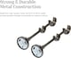 image 5 of Lister Cartwright Double Curtain Extendable Pole Set with Black Nickle Ball Finials- 19mm & 28mm Metal Poles(70- 120 cm)