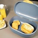 image 4 of CALITEK Bread Bin with Bamboo Feet Carbon Steel Blue