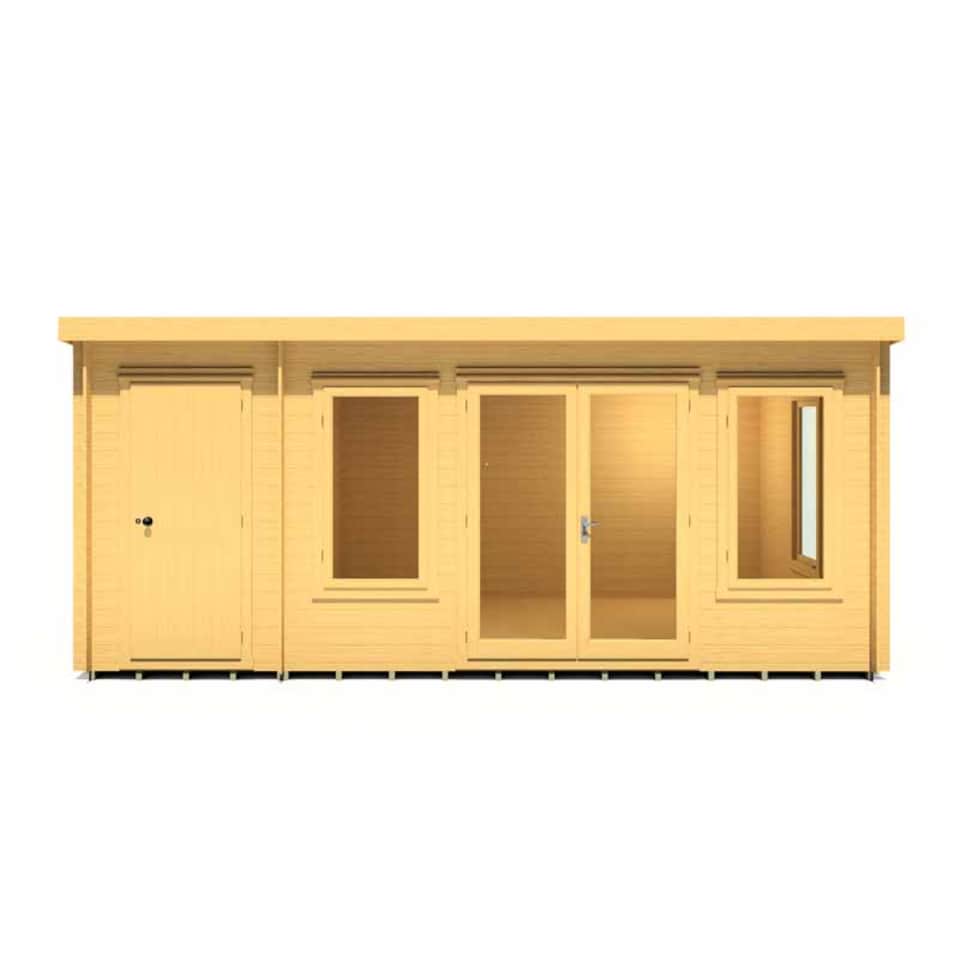 image 1 of Elm 10 x 17 Feet Log Cabin in 19 mm Logs - L509 x W299 x H225 cm | Brown