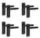 image 1 of Golden Grace 4 Pairs Victorian Straight Delta Door Handles Latch in Matt Black - 150mm x 40mm Backplate | Black | 4 Pairs