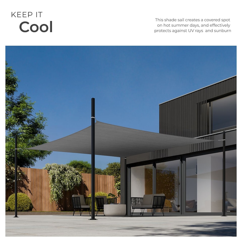 image 1 of Sun Sail Sonny, UV Protected, Water-Resistant and Anti-Tear | Grey | grey | 4 x 6 m | 1