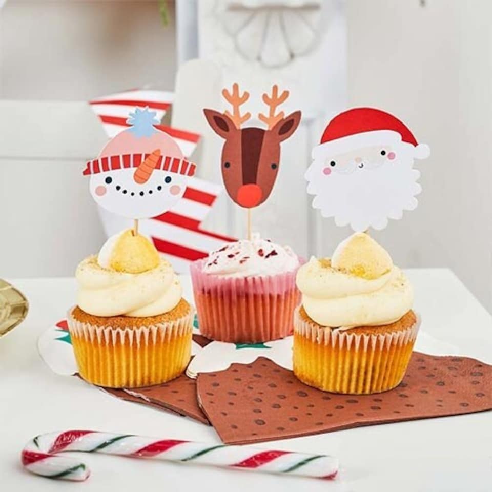 image 1 of Festive Friends Christmas Food Picks - Pack of 12
