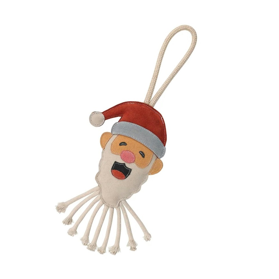 image 1 of Benji & Flo Santa Claus Christmas Dog Toy - White/Red - One Size