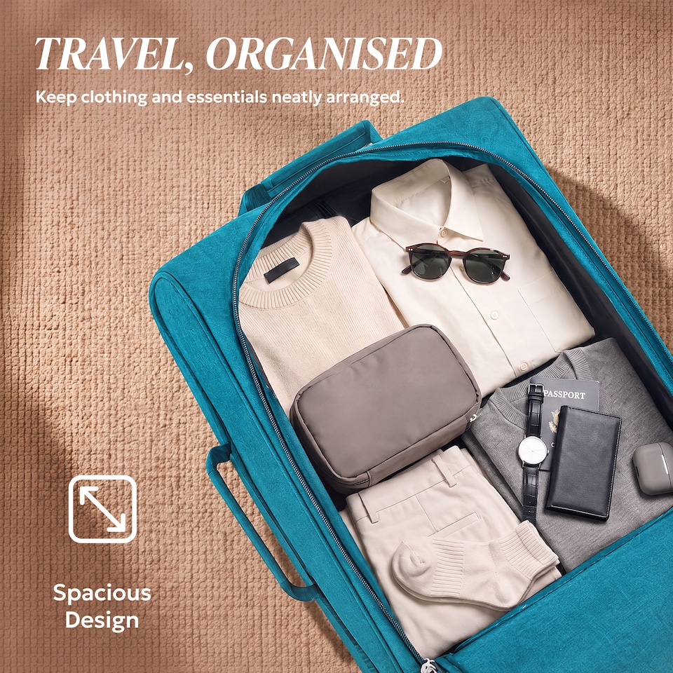 image 1 of Lugg Jupiter Soft Cabin Bag 55x40x20cm Lightweight Wheeled Trolley Ryanair Size