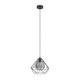 image 2 of EGLO Vernham Black Smoked Glass & Steel Single Pendant, 32.5cm
