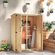 image 2 of Outsunny Wooden Garden Storage Shed, Tool Storage Cabinet with Asphalt Roof and 2 Shelves for Garden Tools, Equipment, Outdoor Tool Shed with Double Doors, Natural