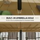 image 3 of Outsunny 150 x 90cm Garden Dining Table with Parasol Hole, Table Only, Brown 