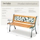 image 6 of Garden Bench Marina - 2-seater, wood and cast iron, 124 x 52 x 74 cm | Brown | brown | 1