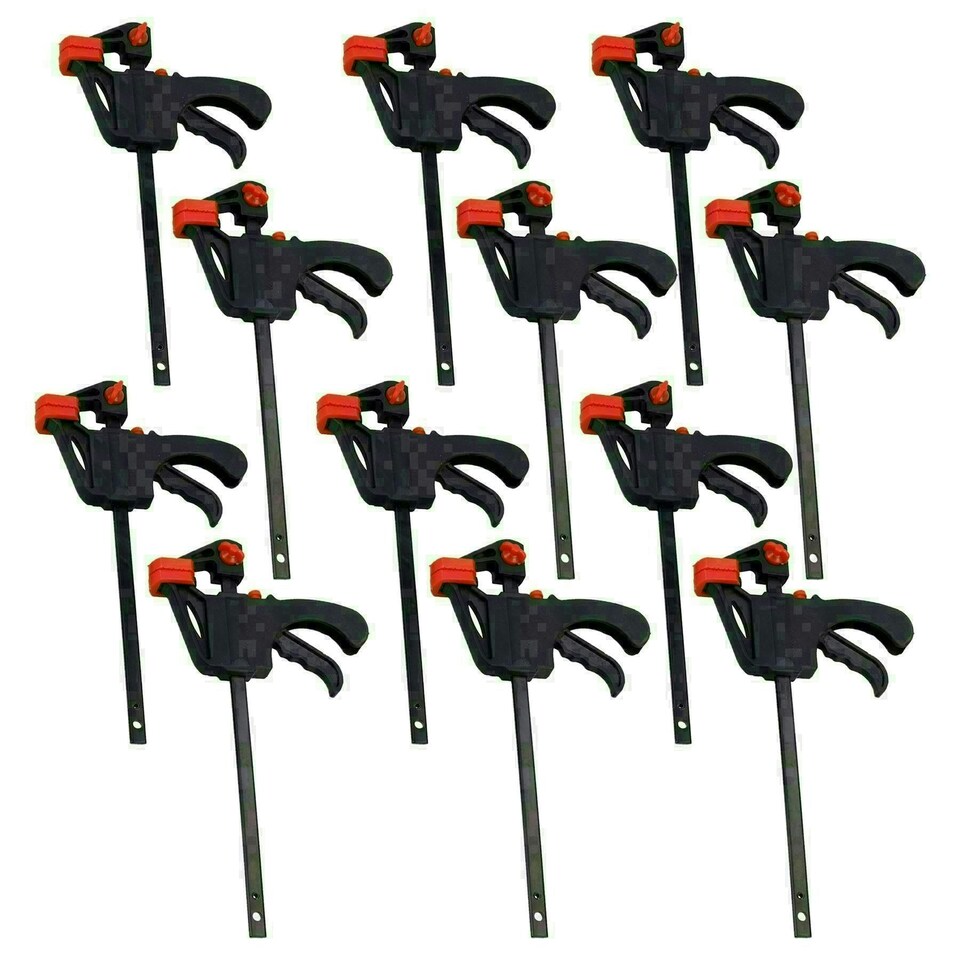 image 1 of 4" Quick Release Rapid Bar Clamp Holder Grip Spreader Speed Clamps 12 Pack