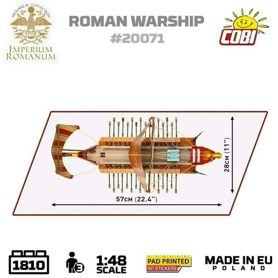 image 1 of Roman warship brick model - COBI 20071 - 1710 bricks
