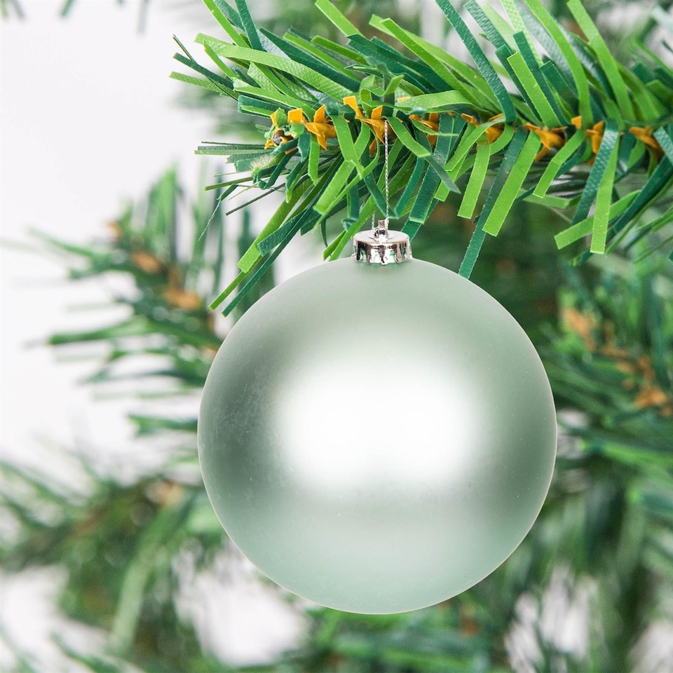 image 1 of Christmas Baubles Shatterproof Turquoise, Christmas Tree Decorations Ball 15cm/3Pcs