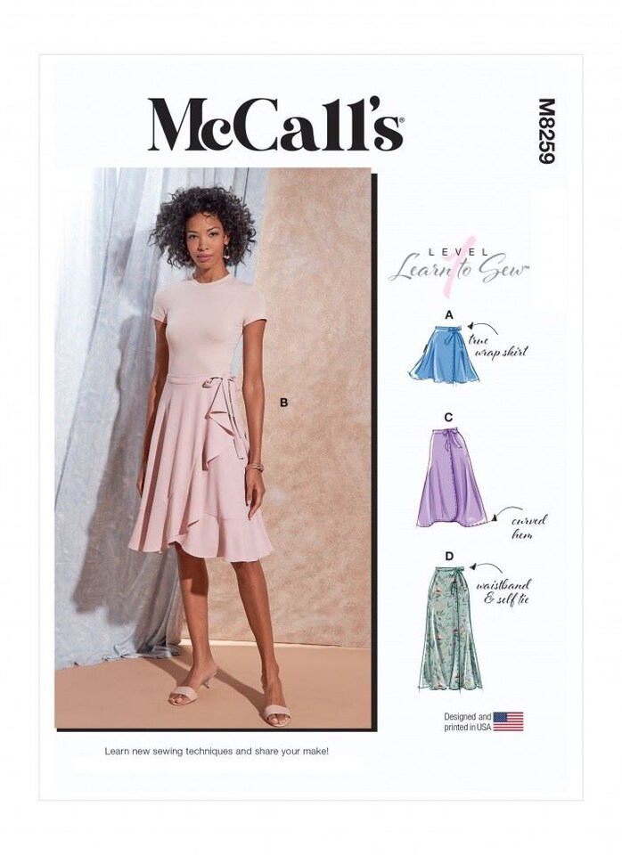 image 1 of McCall's 8259 Paper Sewing Pattern – Women’s Skirt, Sizes Zz (L–X–XXL), Beginner