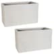 image 3 of 2 x Amalfi Trough Multipurpose Home Garden Patio Stone Effect Flower Planter N/A