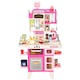 image 1 of AIYAPLAY Kids Play Kitchen Toy Kitchen Pretend Role Play Set 104PCS Accessories Including Realistic Lights & Sounds, Toy Food, Pots, Utensils, for 3-6 Years, Pink