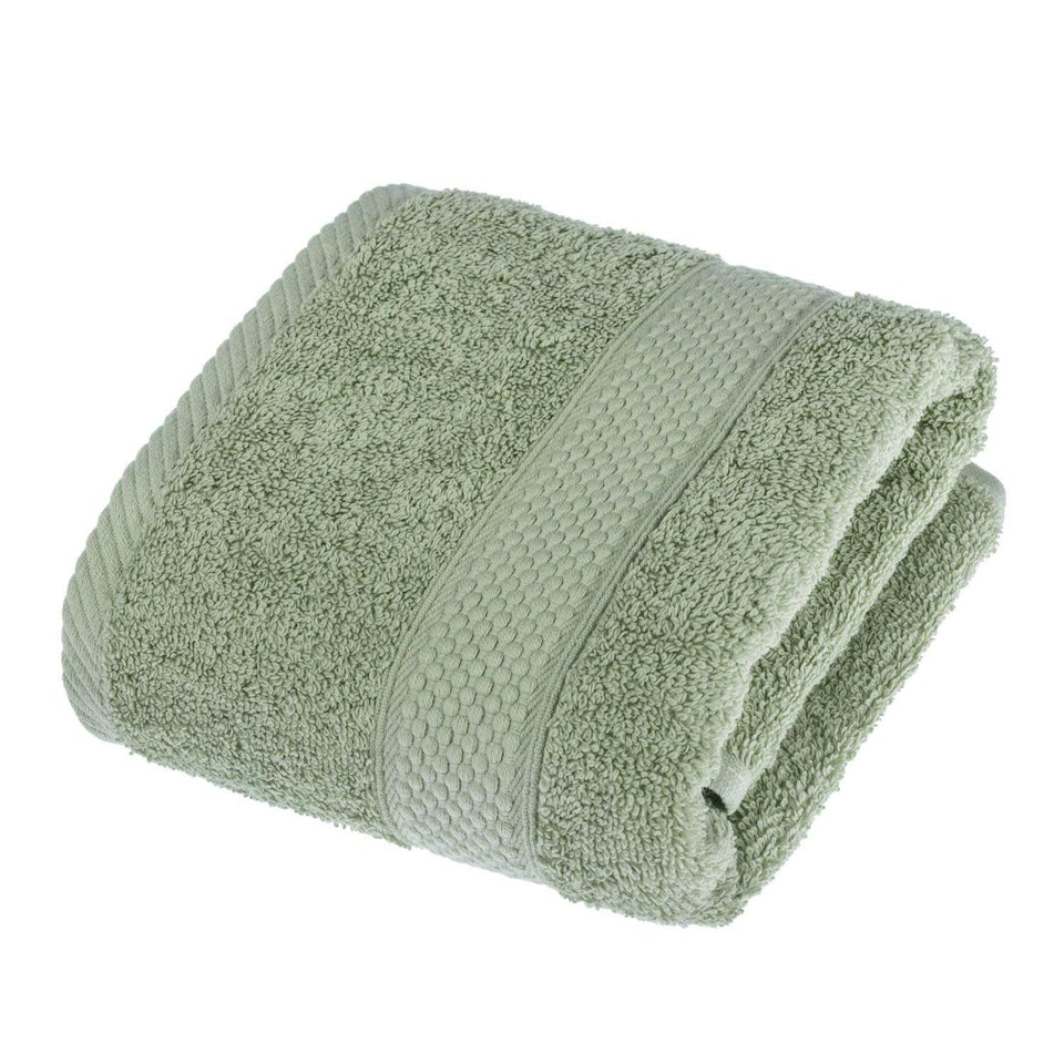 image 1 of Homescapes Turkish Cotton Hand Towel Set of 2 - Sage Green | Green | Hand towel | 2