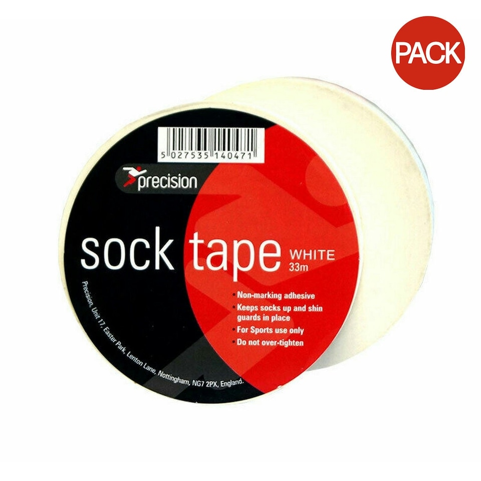 Precision 19mm Sock Tape (Pack Of 10) - White - 33m