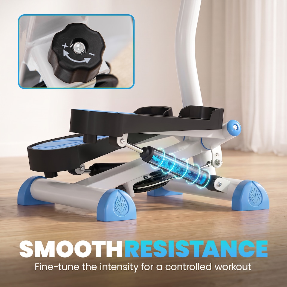 image 1 of HOMCOM Twister Stepper Step Machine with LCD Screen and Handlebars - Blue