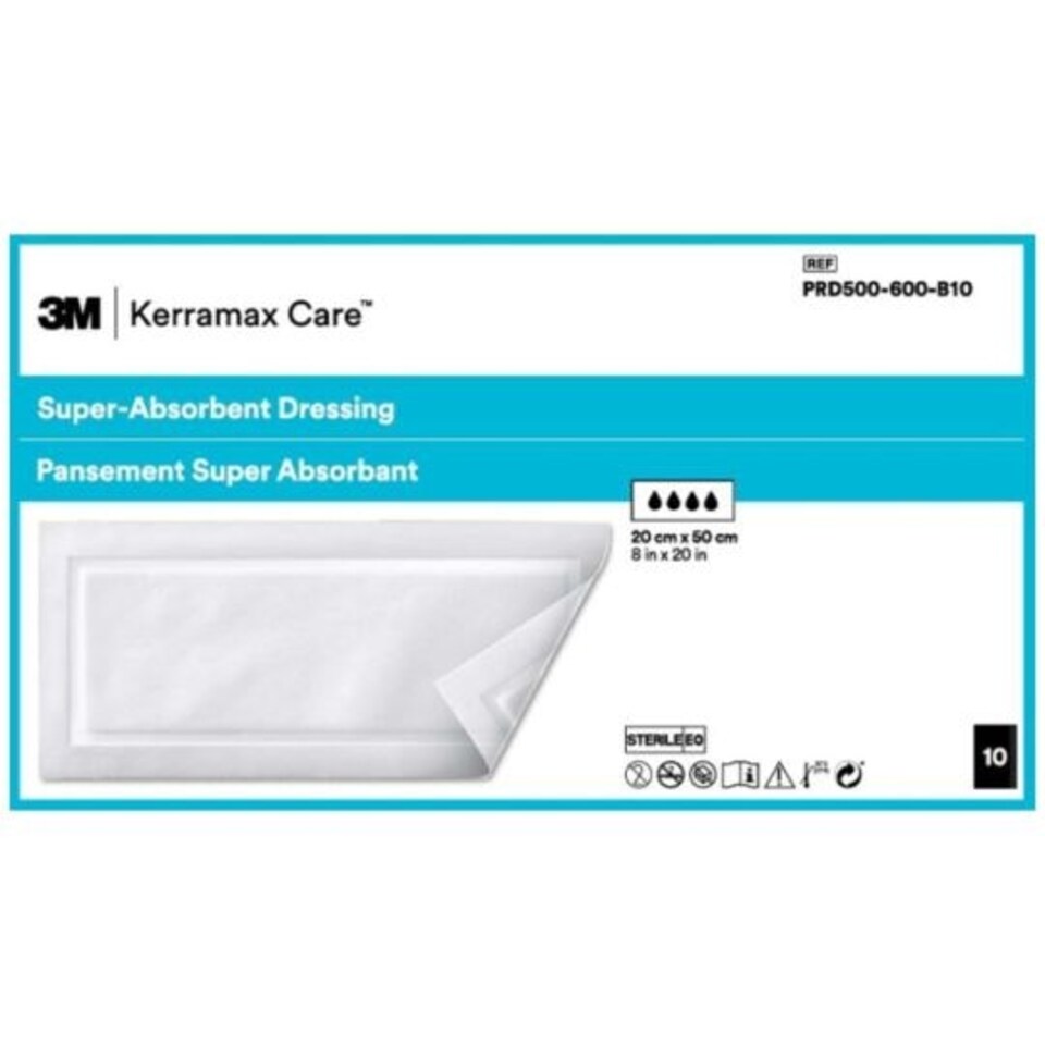 image 1 of Kerramax Care Superabsorbent Dressing 20x50cm Pack of 10