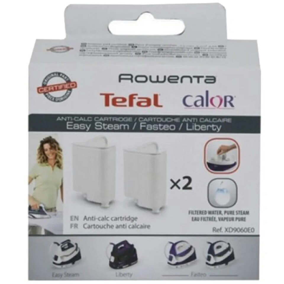 image 1 of SPARES2GO Anti-Calc Filter Cartridges compatible with Tefal Fasteo Liberty Easy Steam Iron (Pack of 2)
