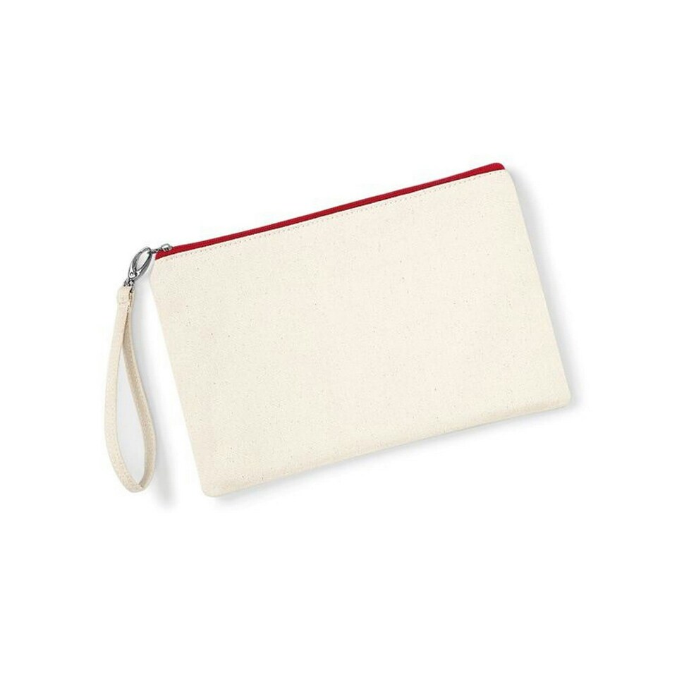 image 1 of Westford Mill Canvas Wristlet Pouch - Natural/Red - One Size | Multi