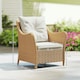 image 7 of Outsunny 2 Pieces Rattan Garden Chairs, Cushioned Rattan Chairs Yellow | Beige