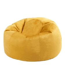 icon Aurora Classic Velvet Bean Bag Chair Ochre Yellow Bean Bags Yellow