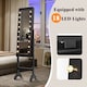 image 4 of COSTWAY 18 LEDs Jewelry Cabinet Floor Standing Jewelry Storage Organizer Black