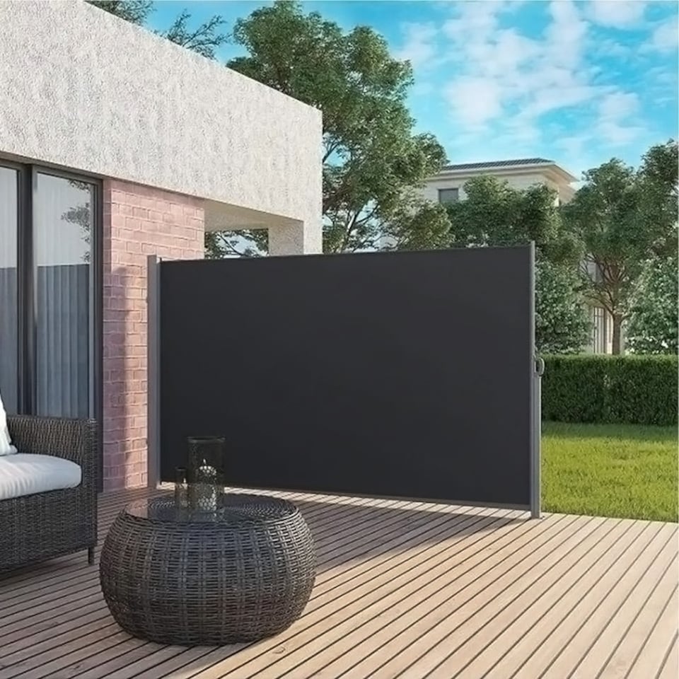 image 1 of Living and Home Outdoor Retractable Privacy Side Awning - Grey - 300cm L x 160cm W